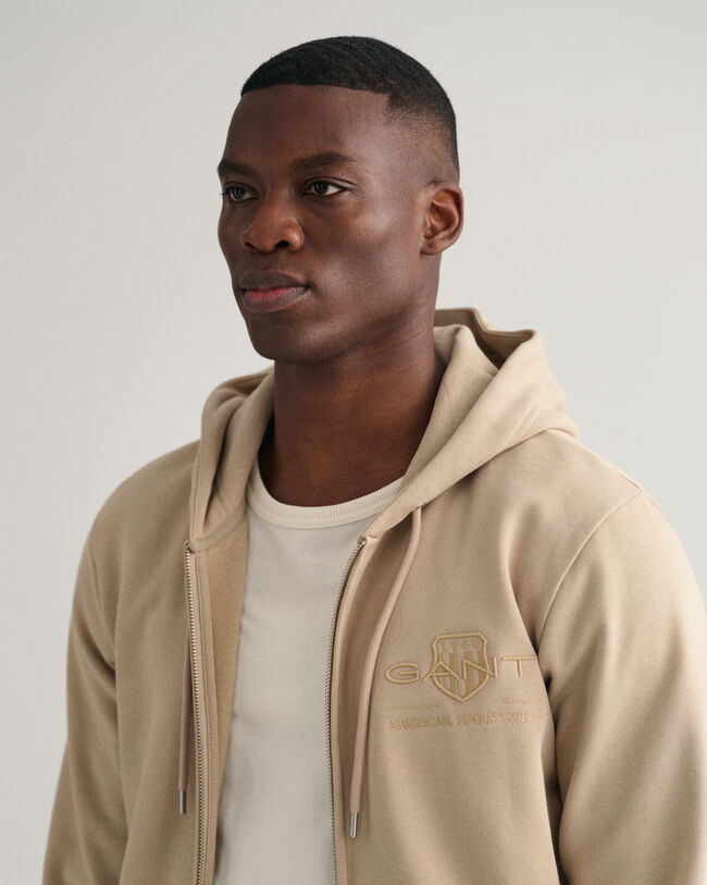 Tonal Shield Zip Hoodie