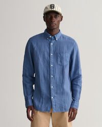 Regular Fit Garment-Dyed Linen Shirt