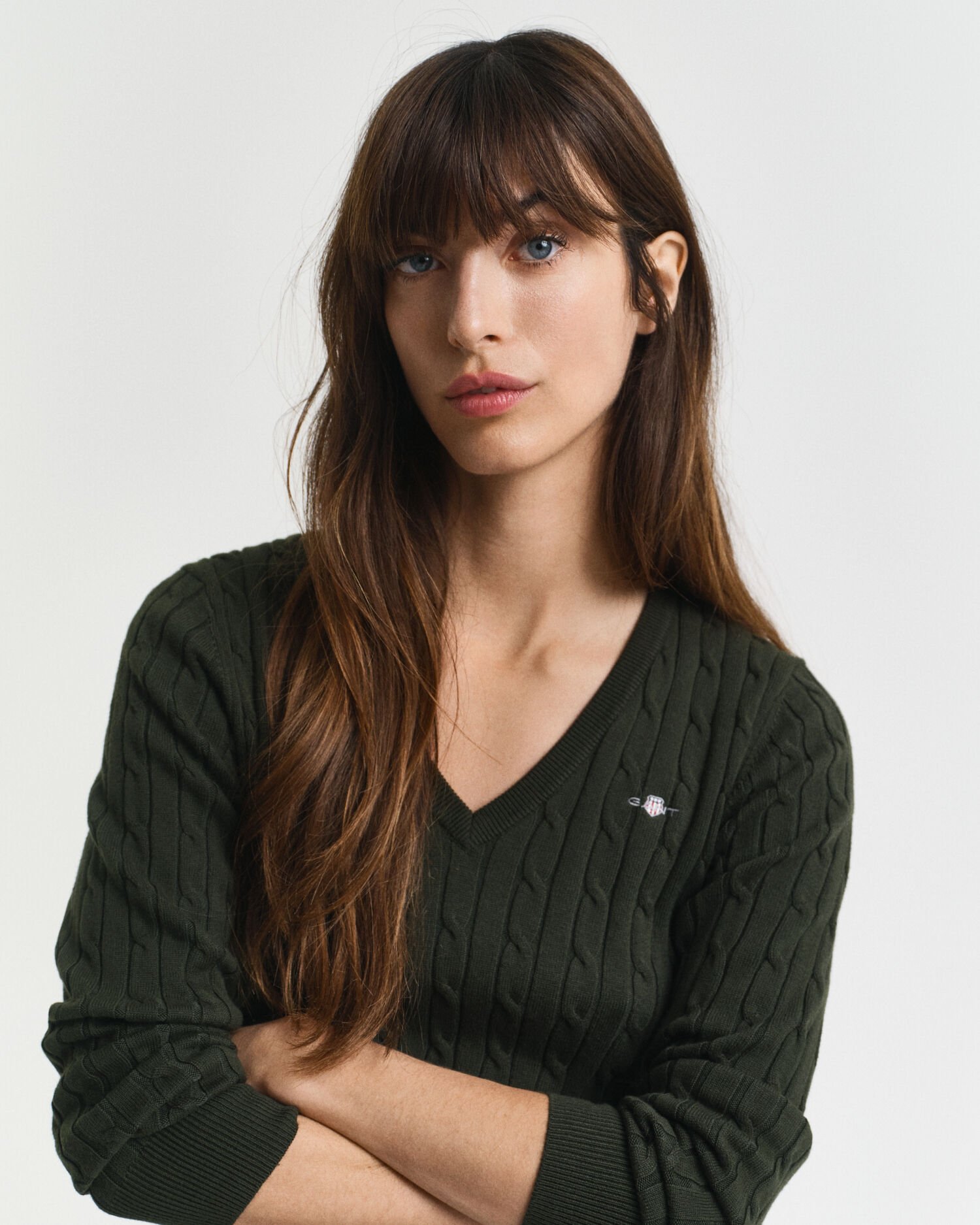 Cable Knit V-Neck Sweater