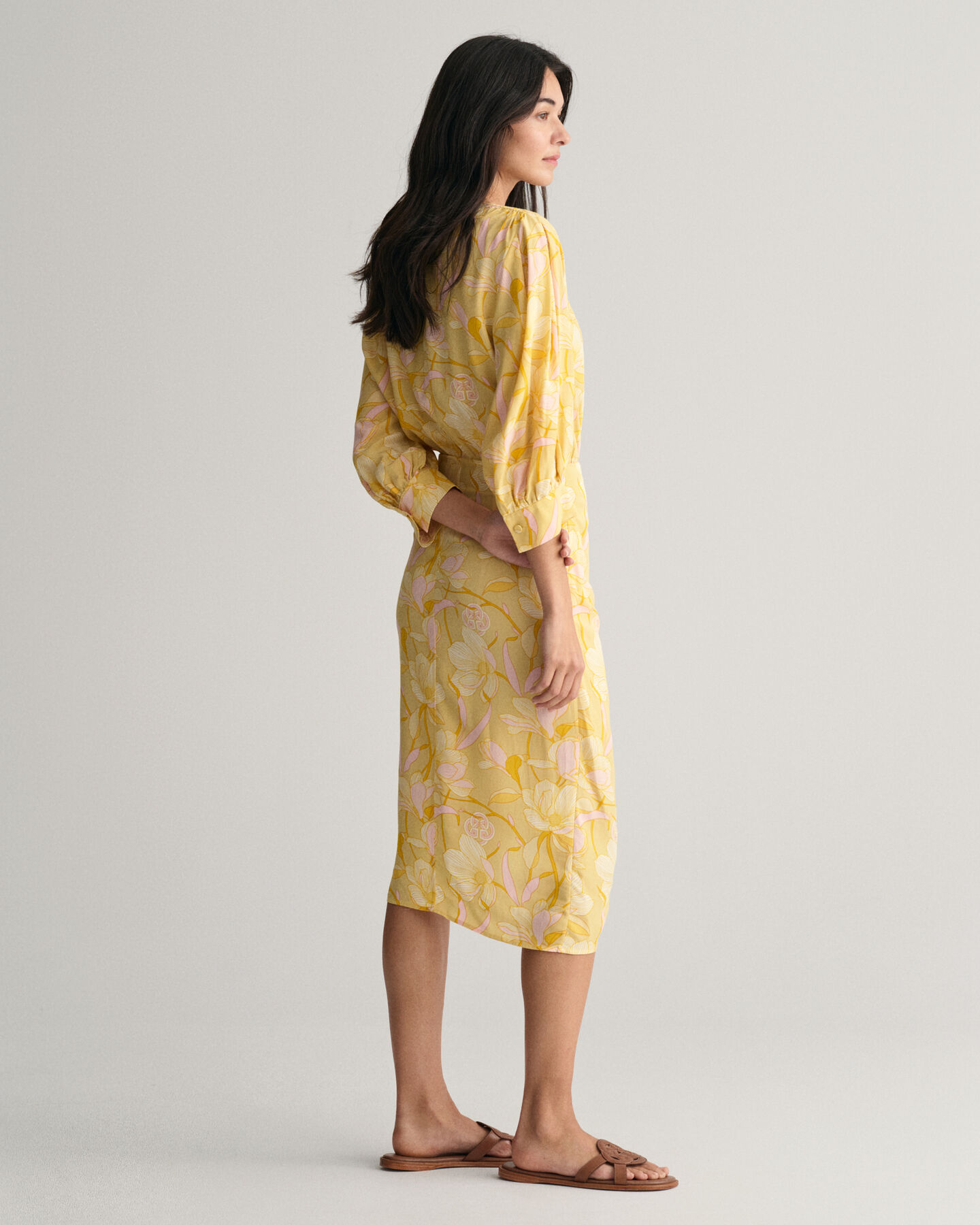 Regular Fit Magnolia Print Wrap Dress