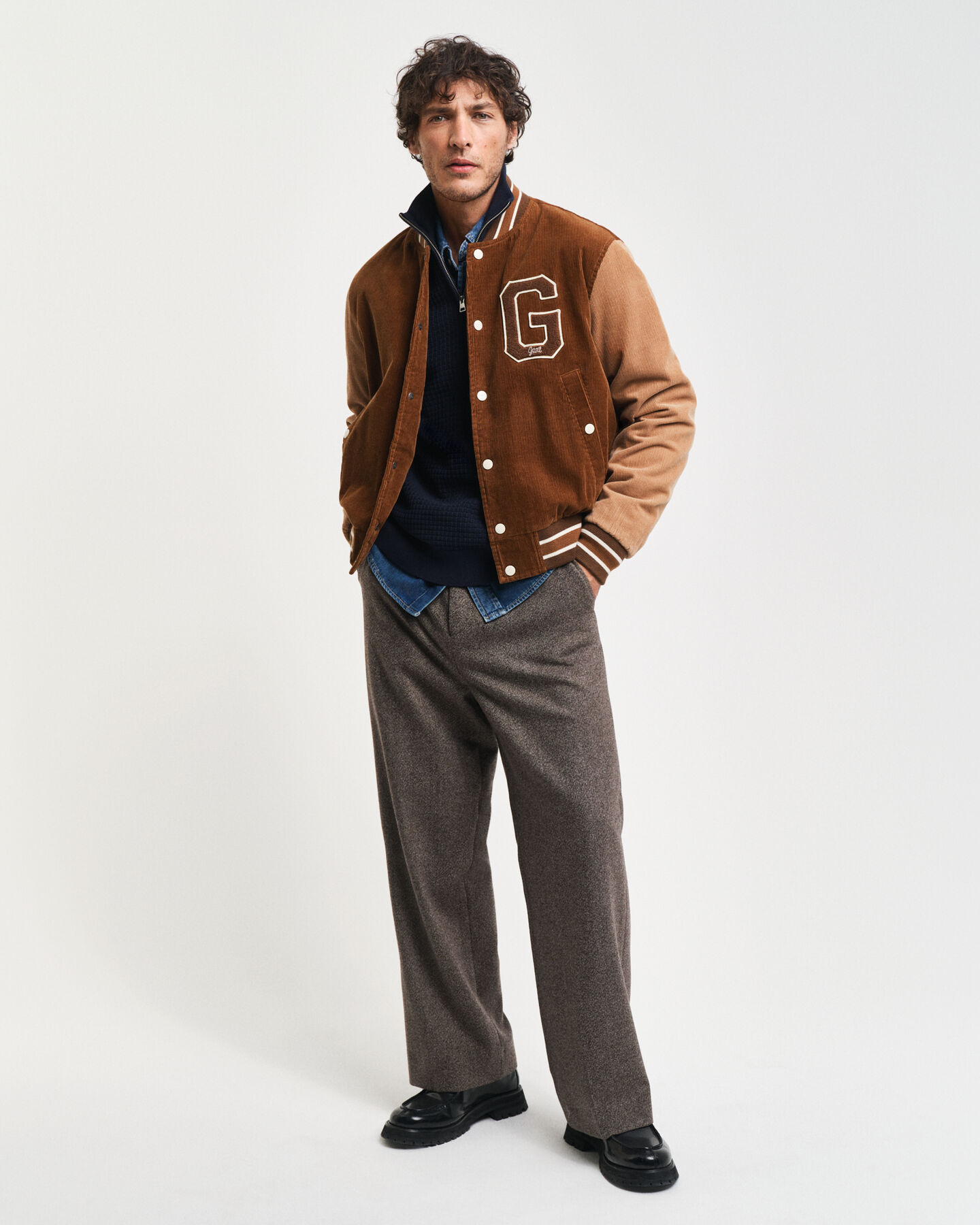 Textured Cotton Half-Zip Sweater