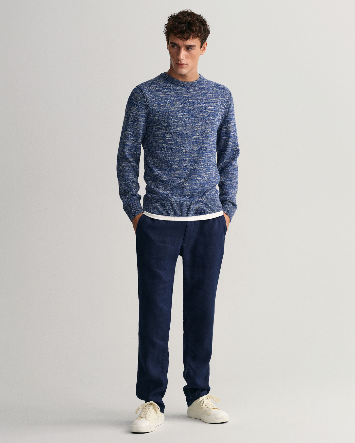 Twisted Yarn Crew Neck Sweater