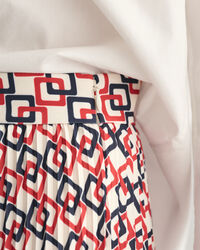 Pleated Geometric Print Skirt