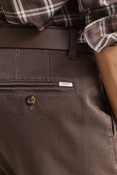 Slim Fit Comfort Chinos — SHADOW BROWN 3
