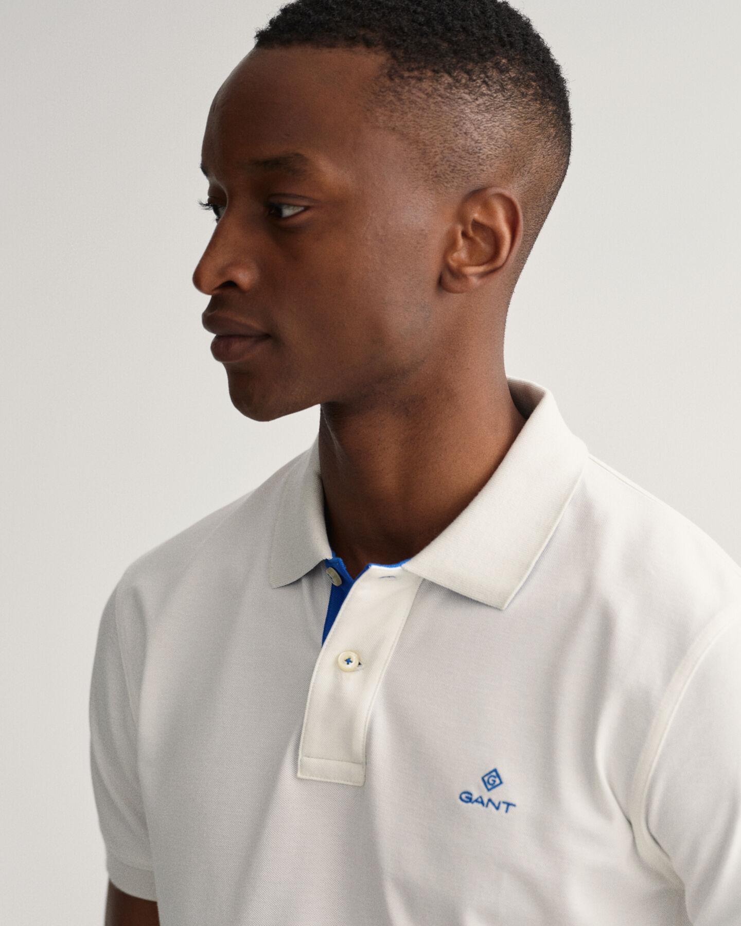 Contrast Collar Piqué Rugger