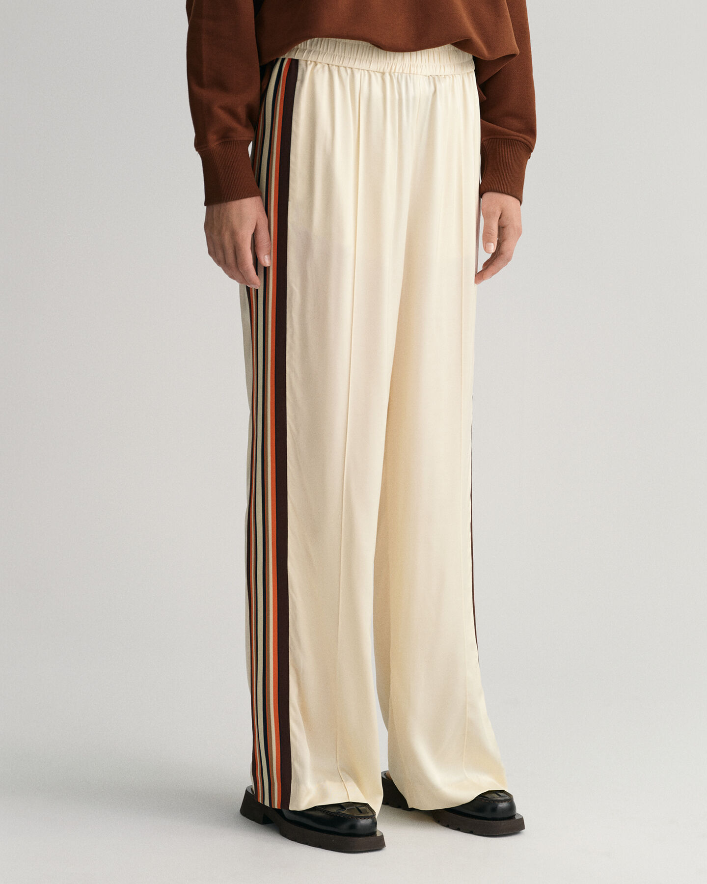 Relaxed Fit Striped Pull-On Pants