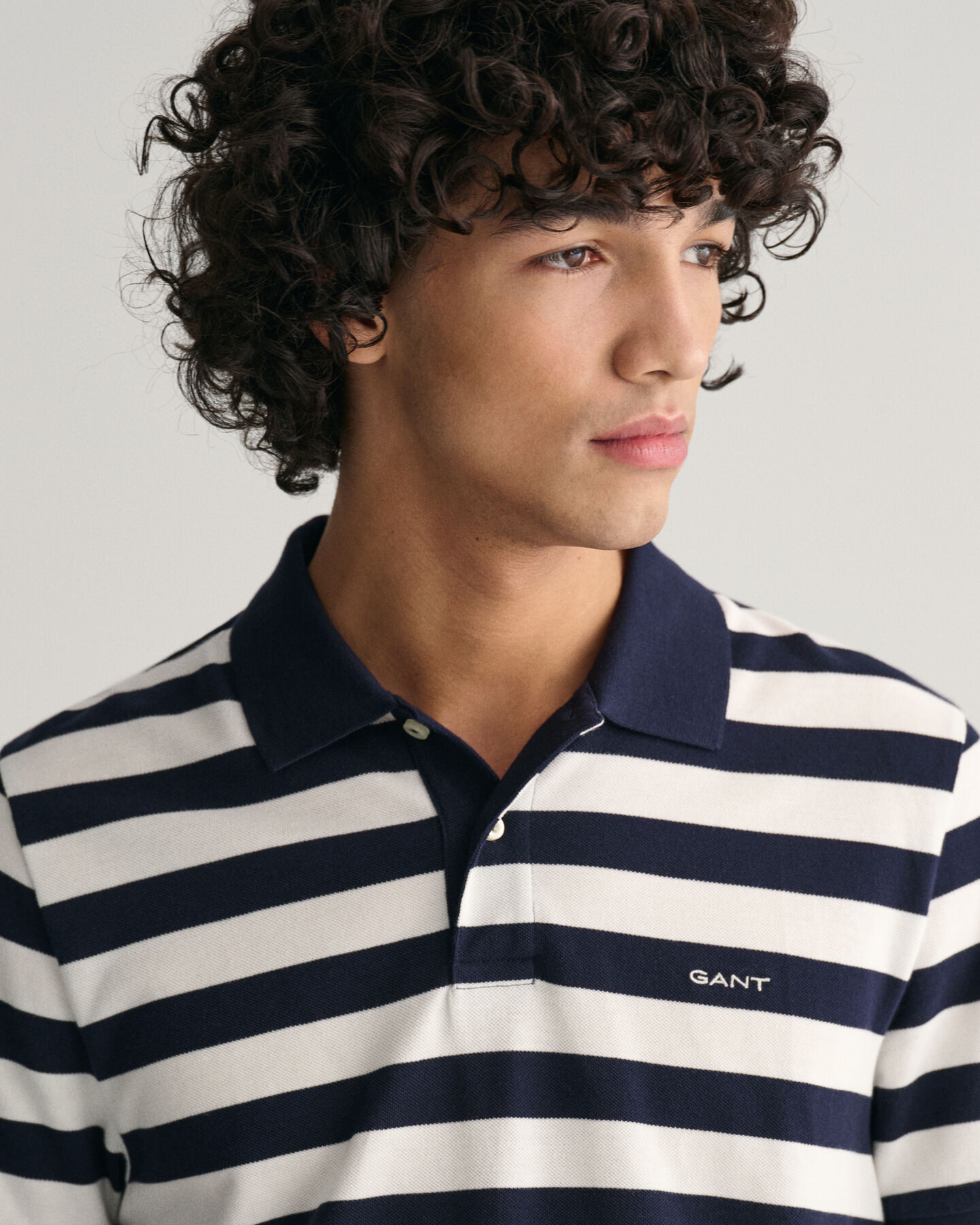 Wide Striped Piqué Polo Shirt
