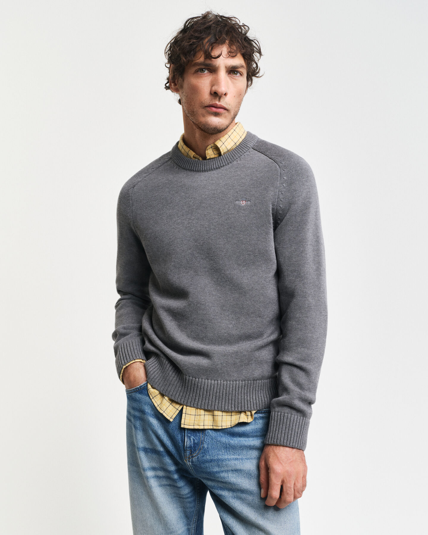 Casual Cotton Crew Neck Sweater