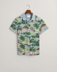 Hawaiian Print Polo Shirt