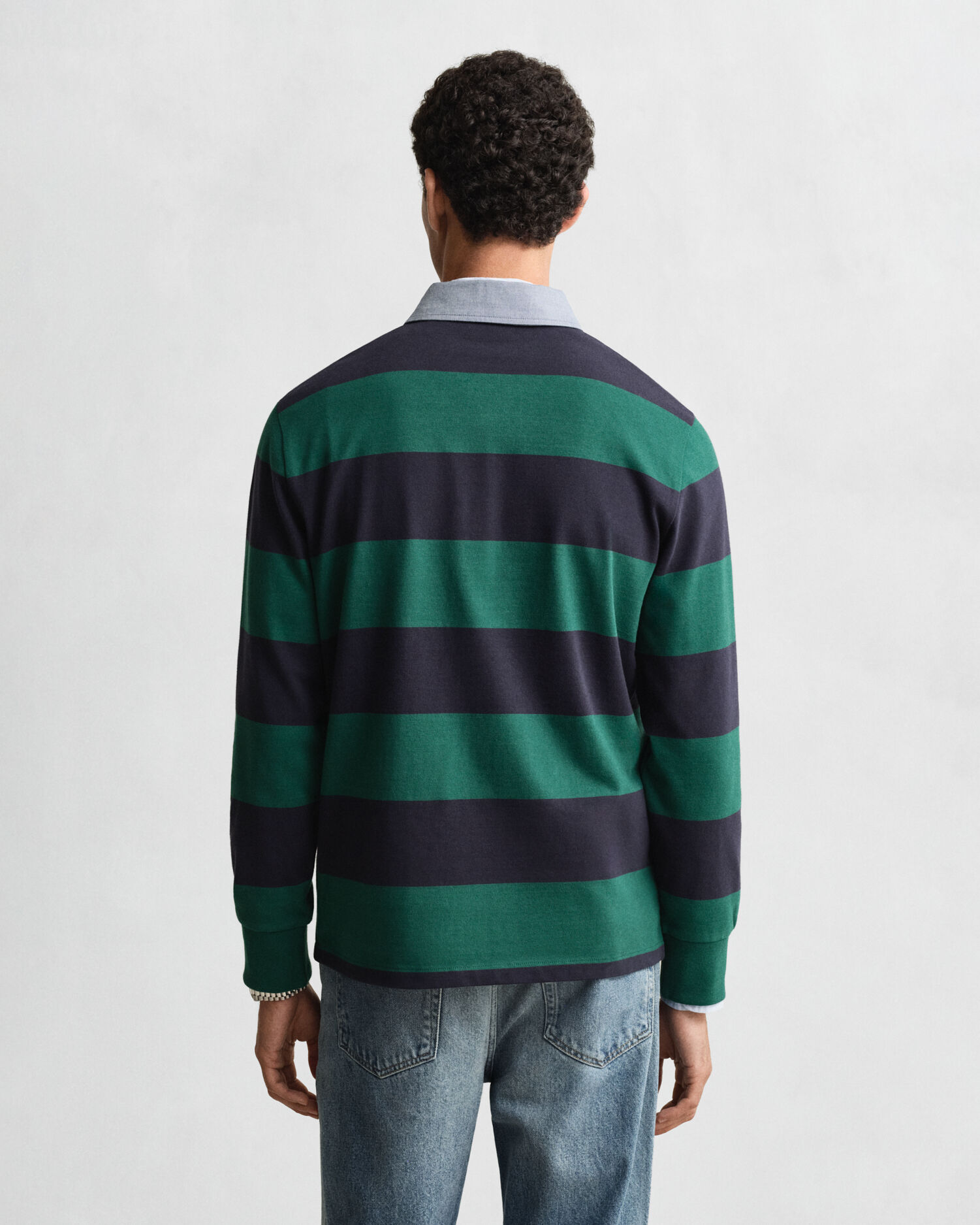 Chambray Collar Striped Heavy Rugger - GANT