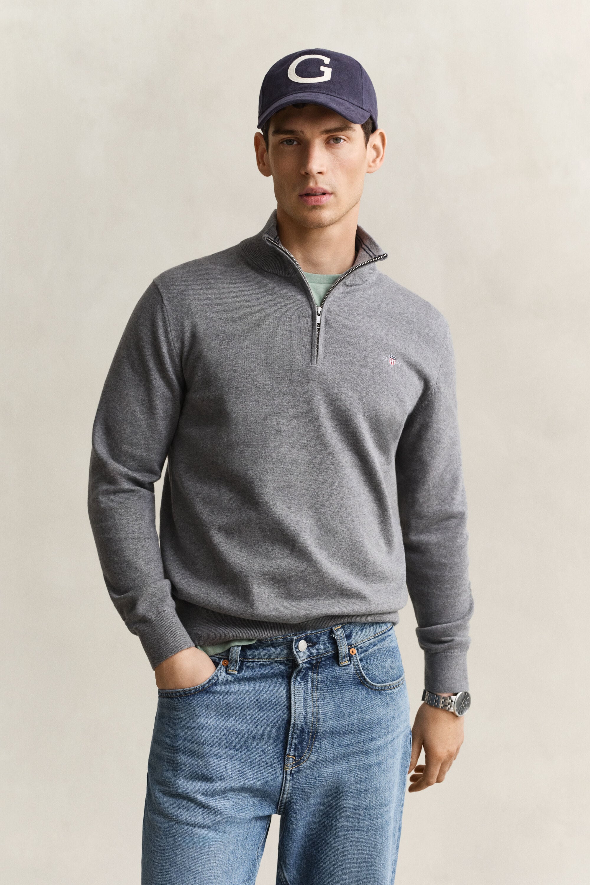 Classic Cotton Half-Zip Sweater