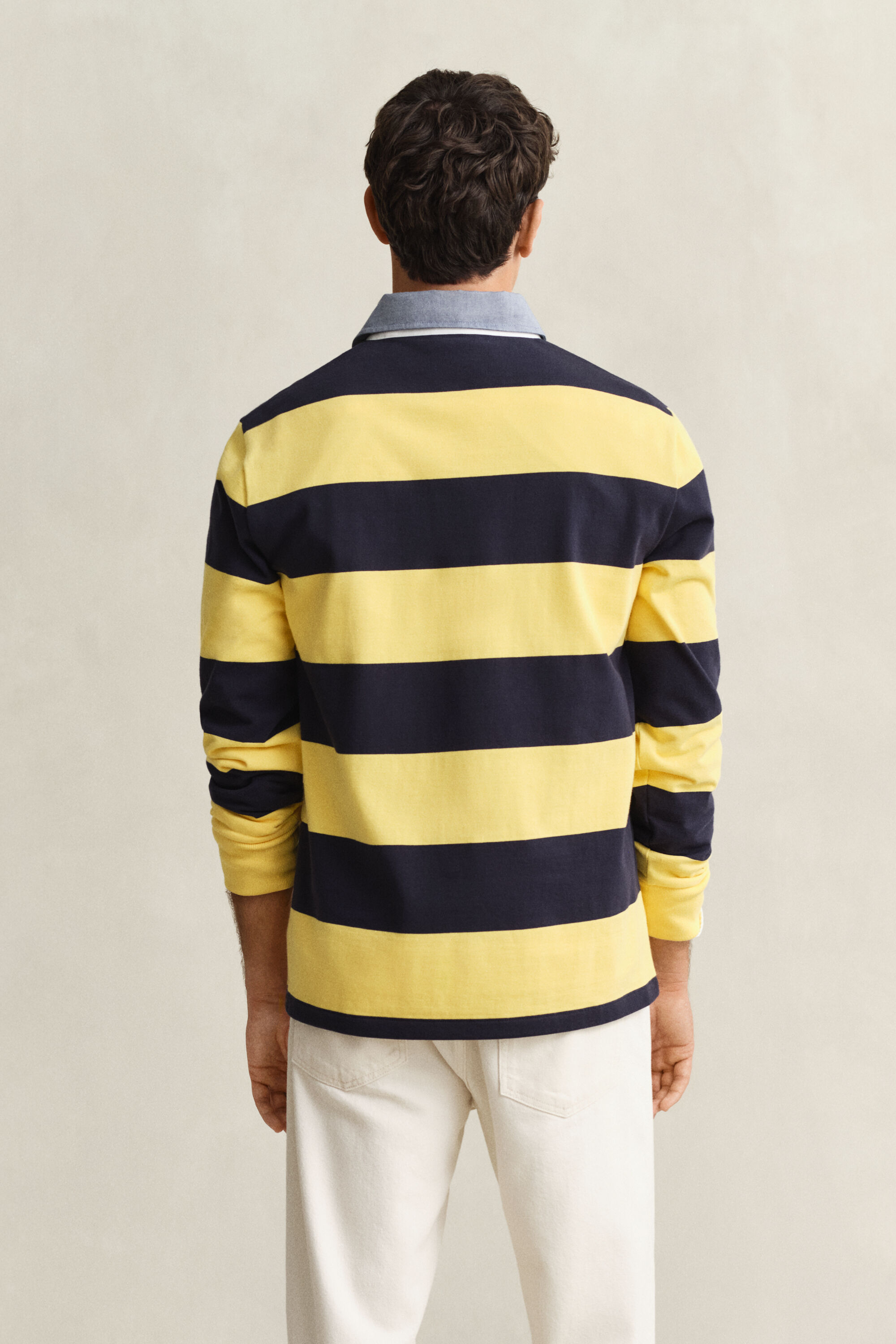 Chambray Collar Striped Heavy Rugger