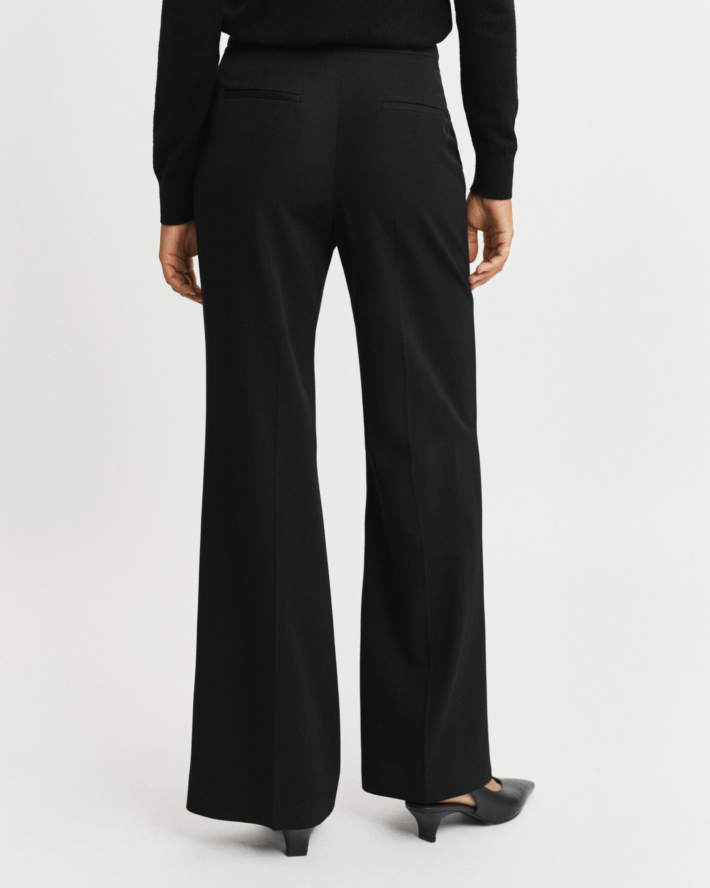 Wool Blend Flared Tuxedo Pants