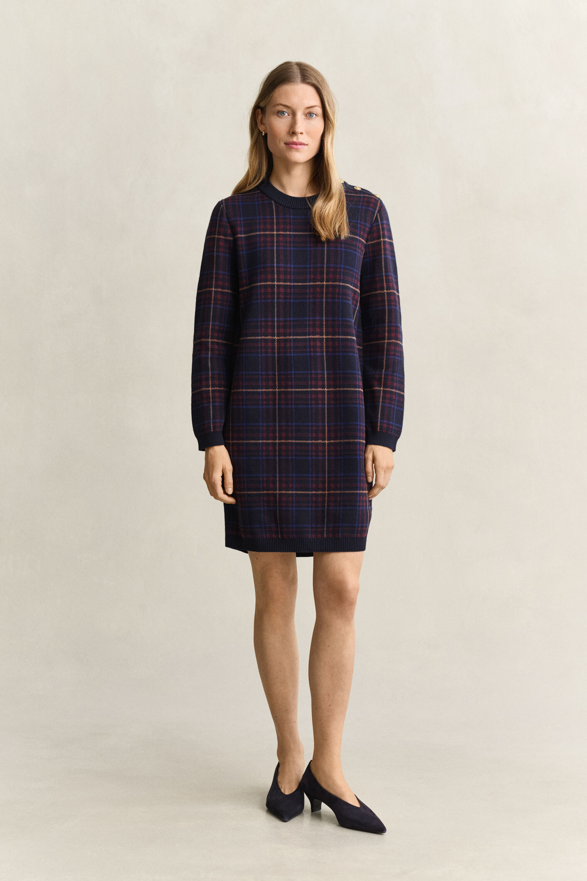Knitted Check Dress