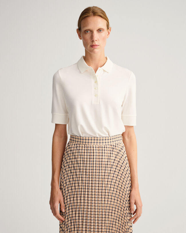 Detail Collar Piqué Polo Shirt