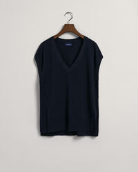 Linen Blend V-Neck Vest