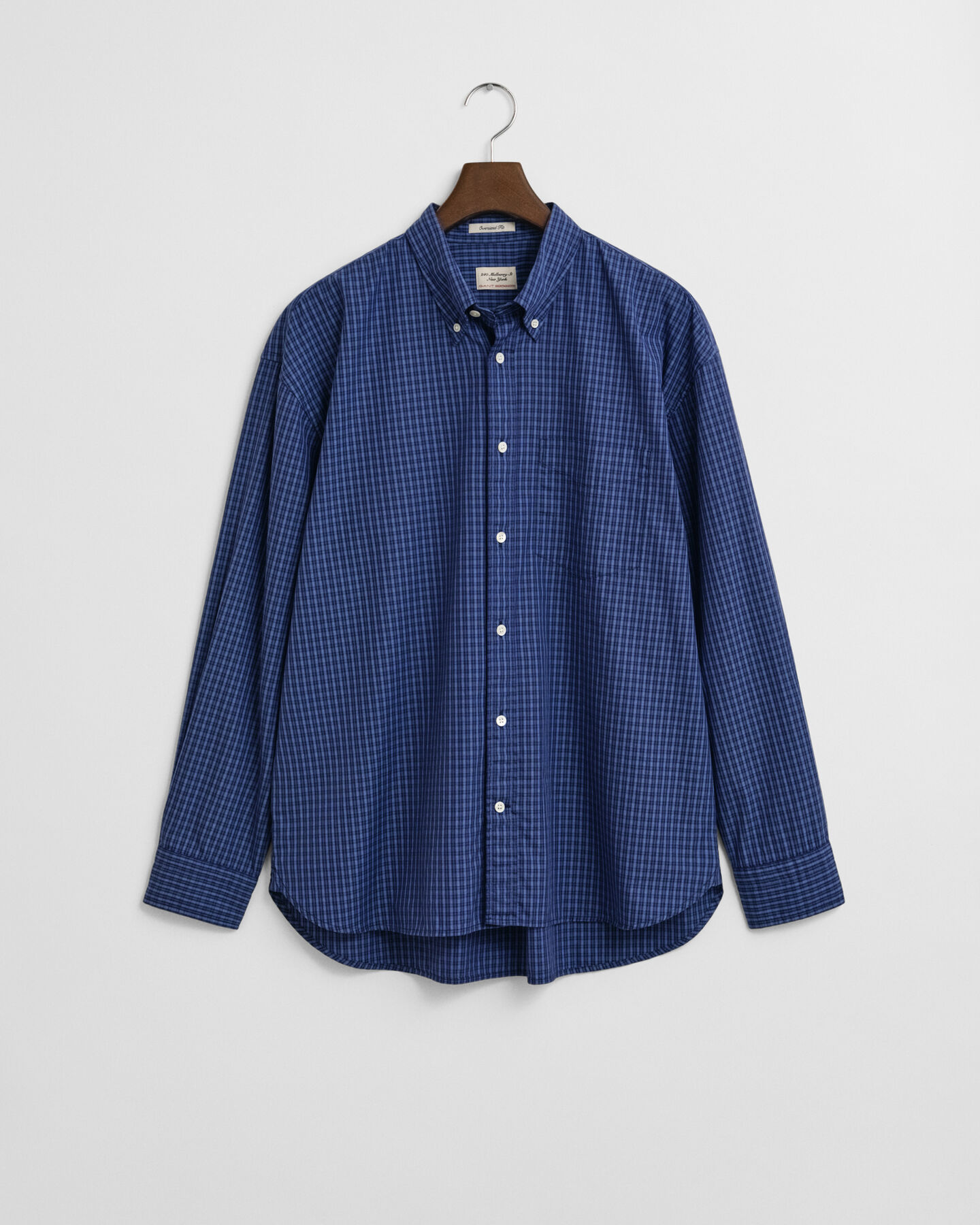 Oversized Micro Checked Poplin Shirt
