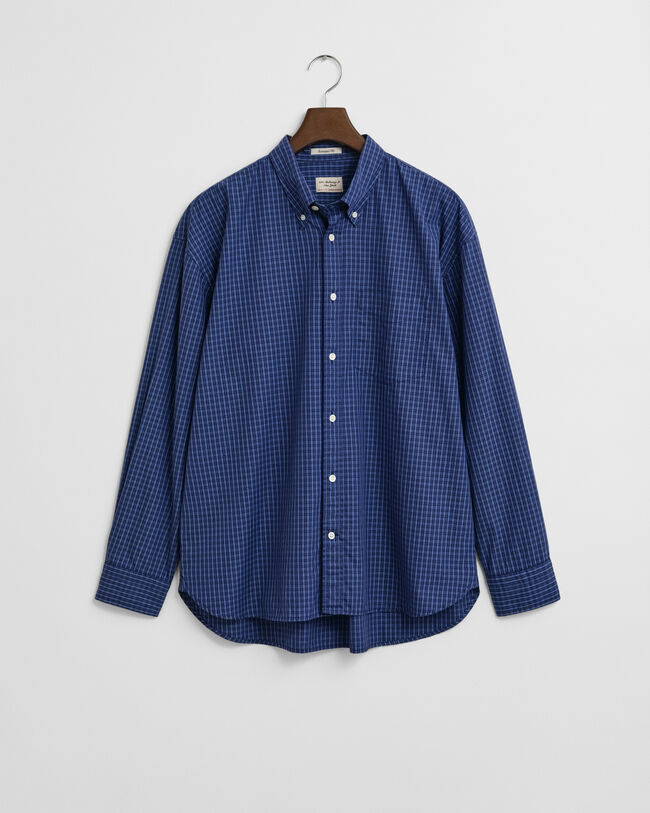 Oversized Micro Checked Poplin Shirt