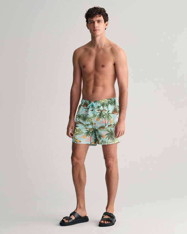 Hawaiian Print Swim Shorts
