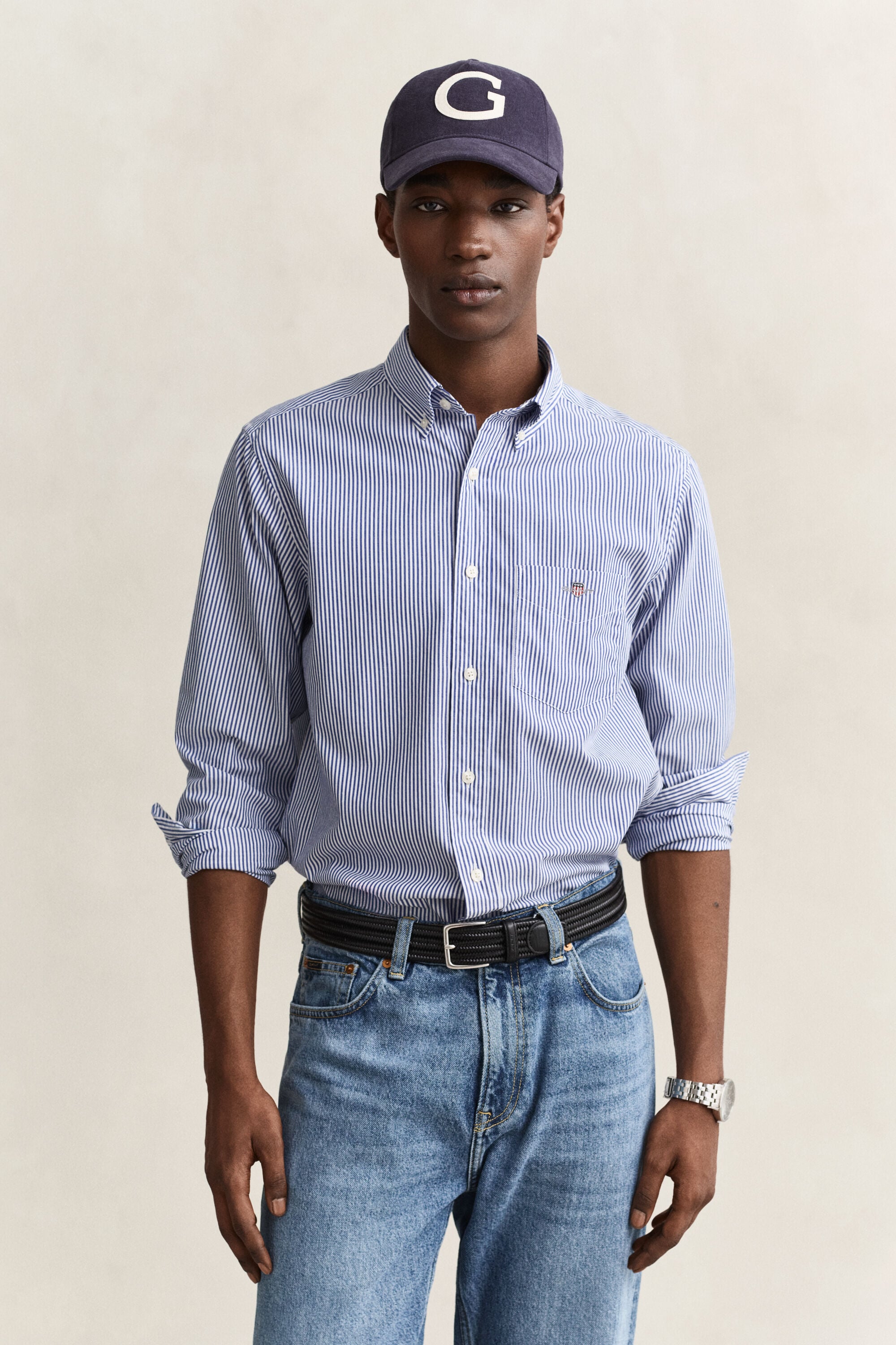 Banker Stripe Classic Poplin Shirt