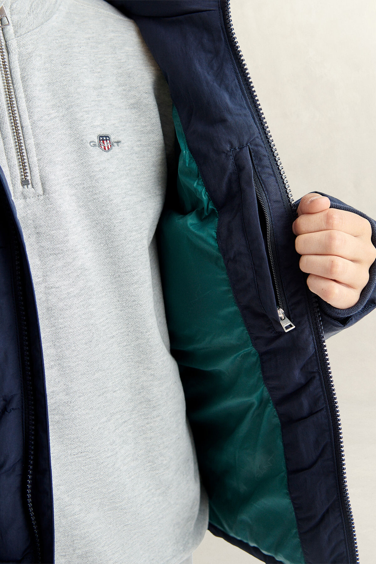 Teen Boys Baffle Jacket — EVENING BLUE