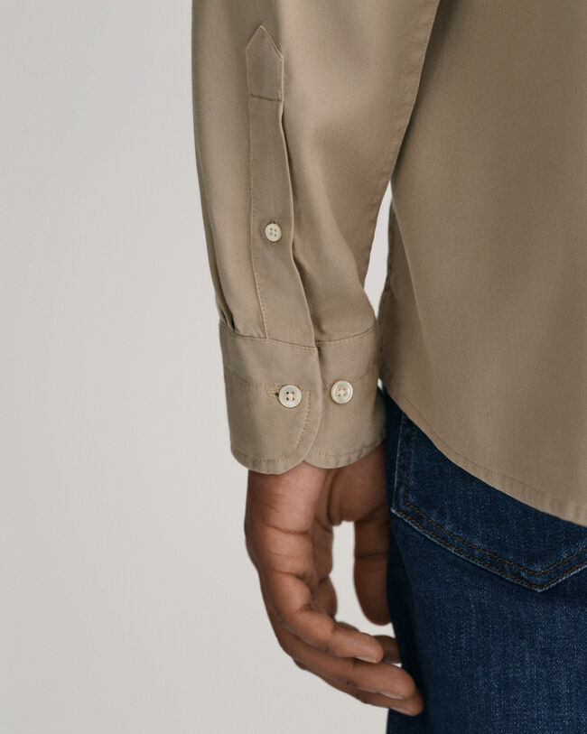 Regular Fit Garment-Dyed Lyocell Shirt