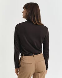 Seamless Buttoned Long Sleeve Polo Shirt
