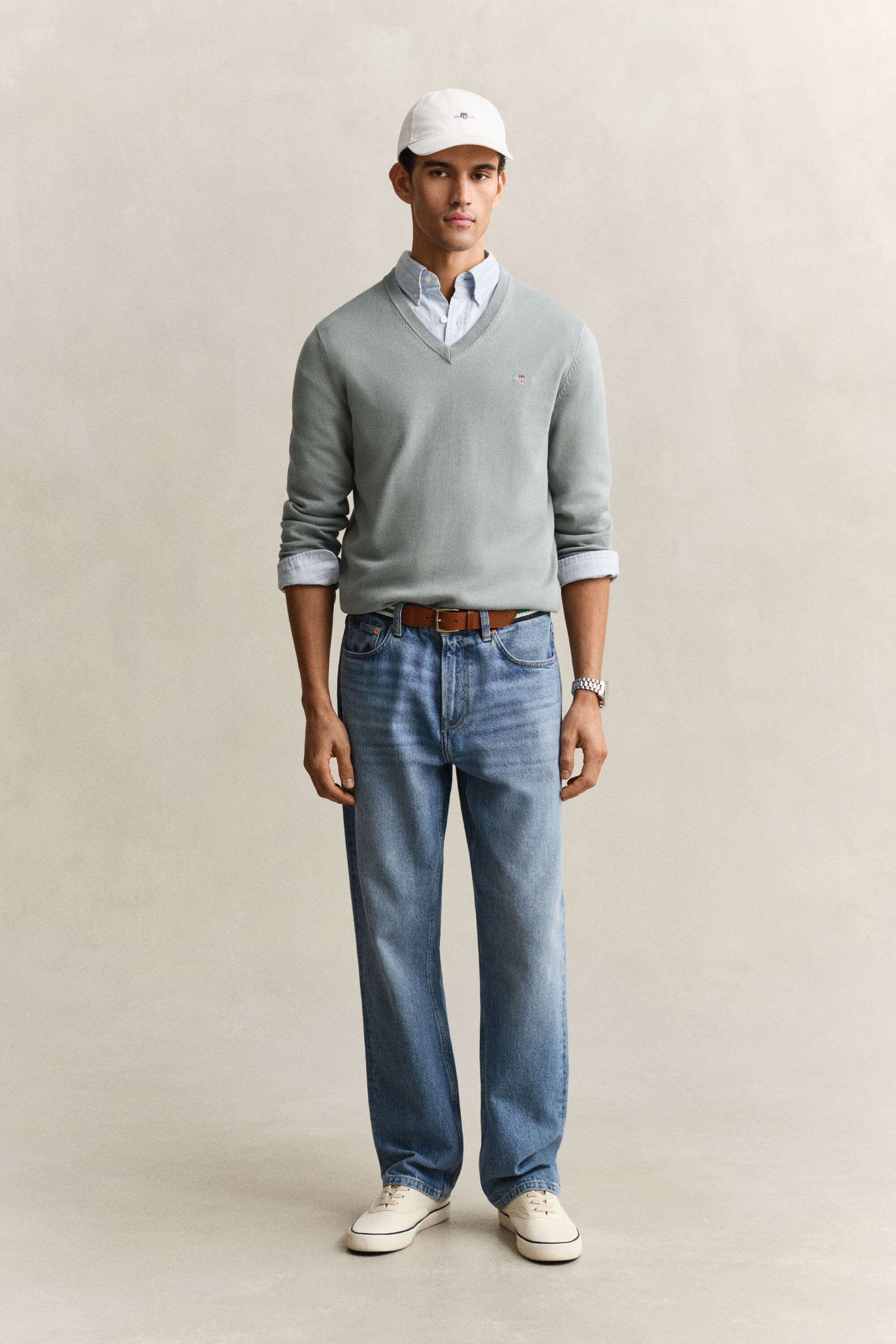 Classic Cotton V-Neck Sweater