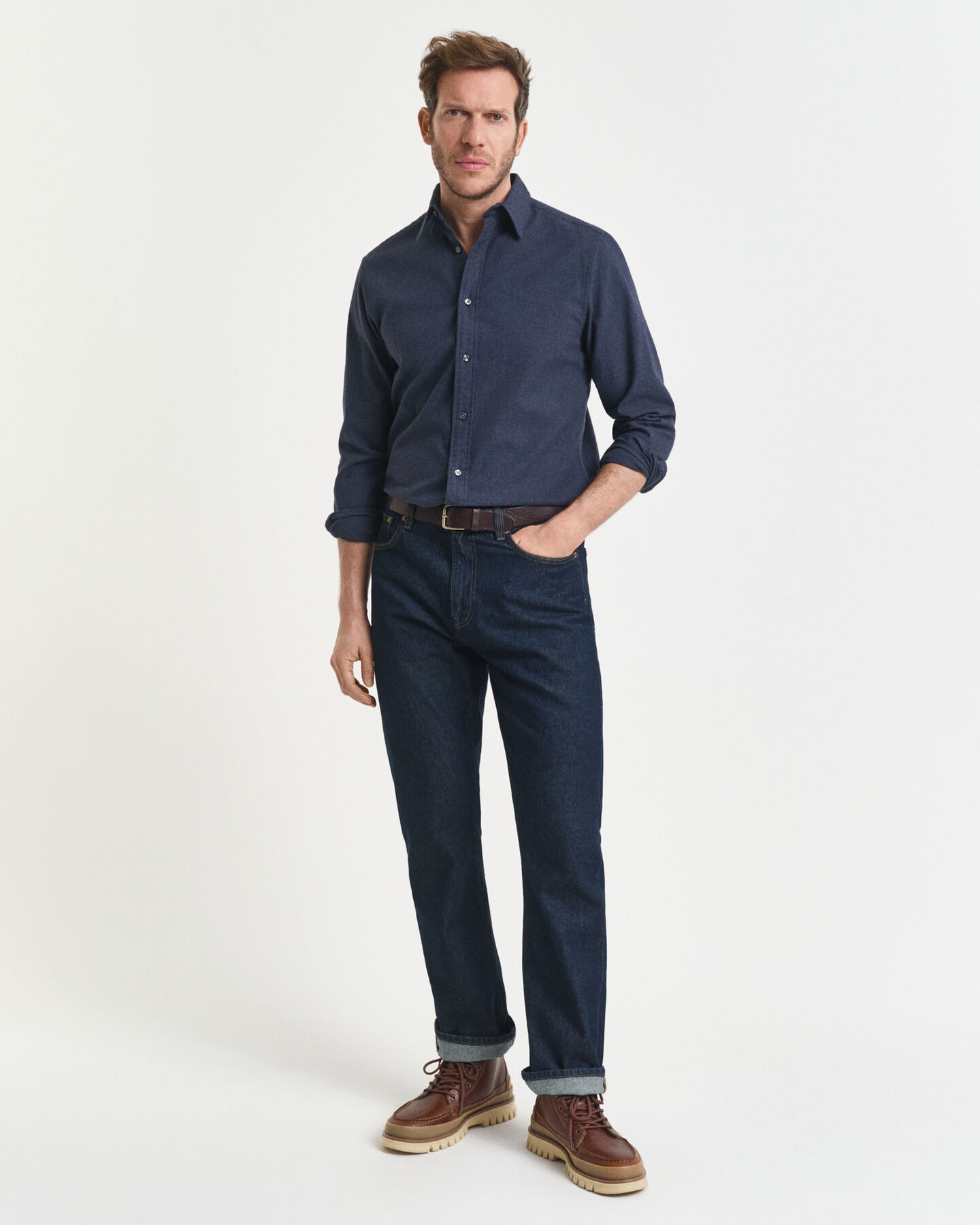 Regular Fit Melange Flannel Shirt