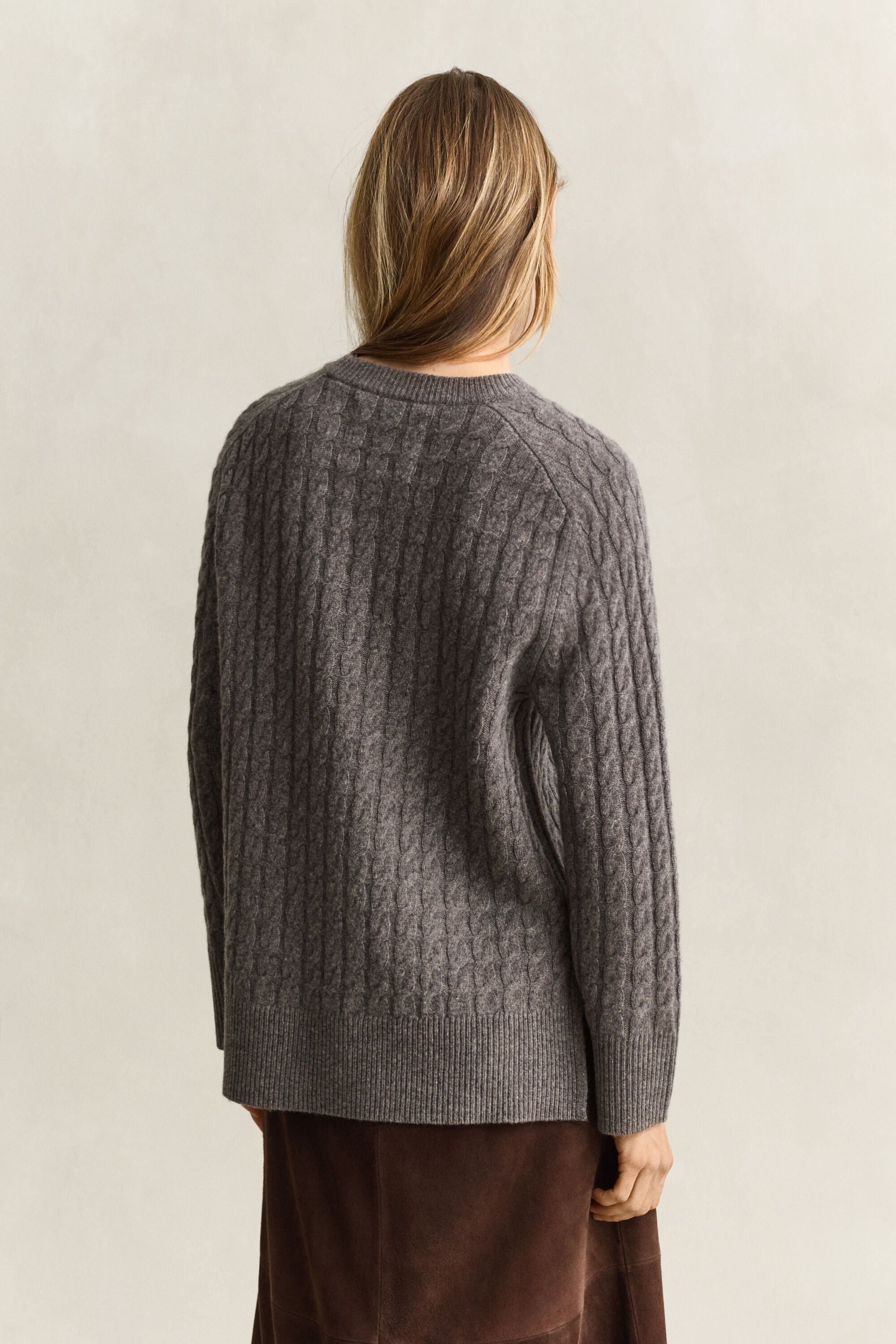 Wool Cashmere Cable Knit Sweater