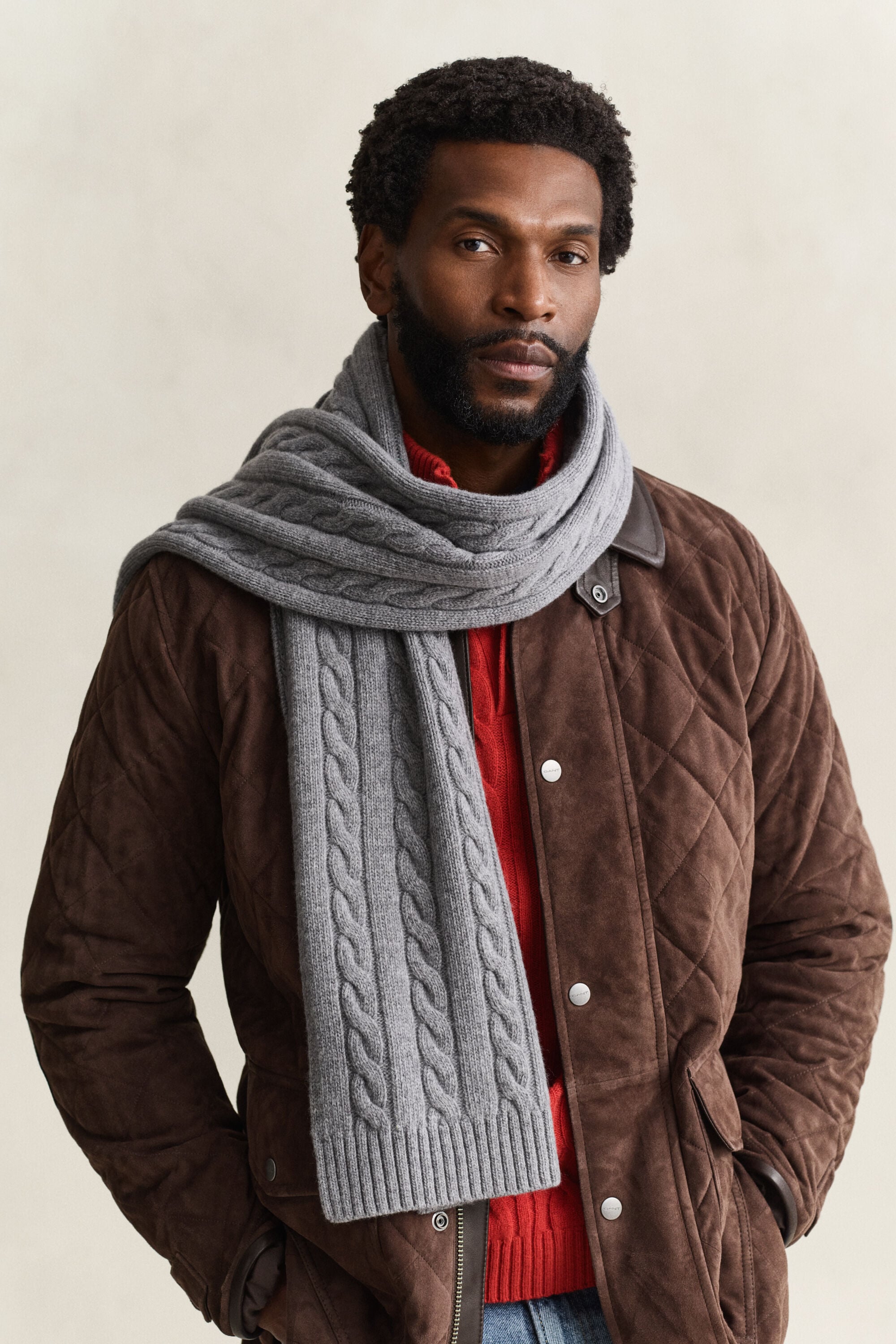 Lambswool Cable Knit Scarf