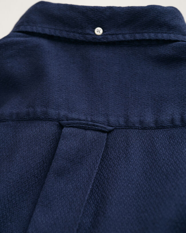 Regular Fit Textured Cotton Linen Shirt