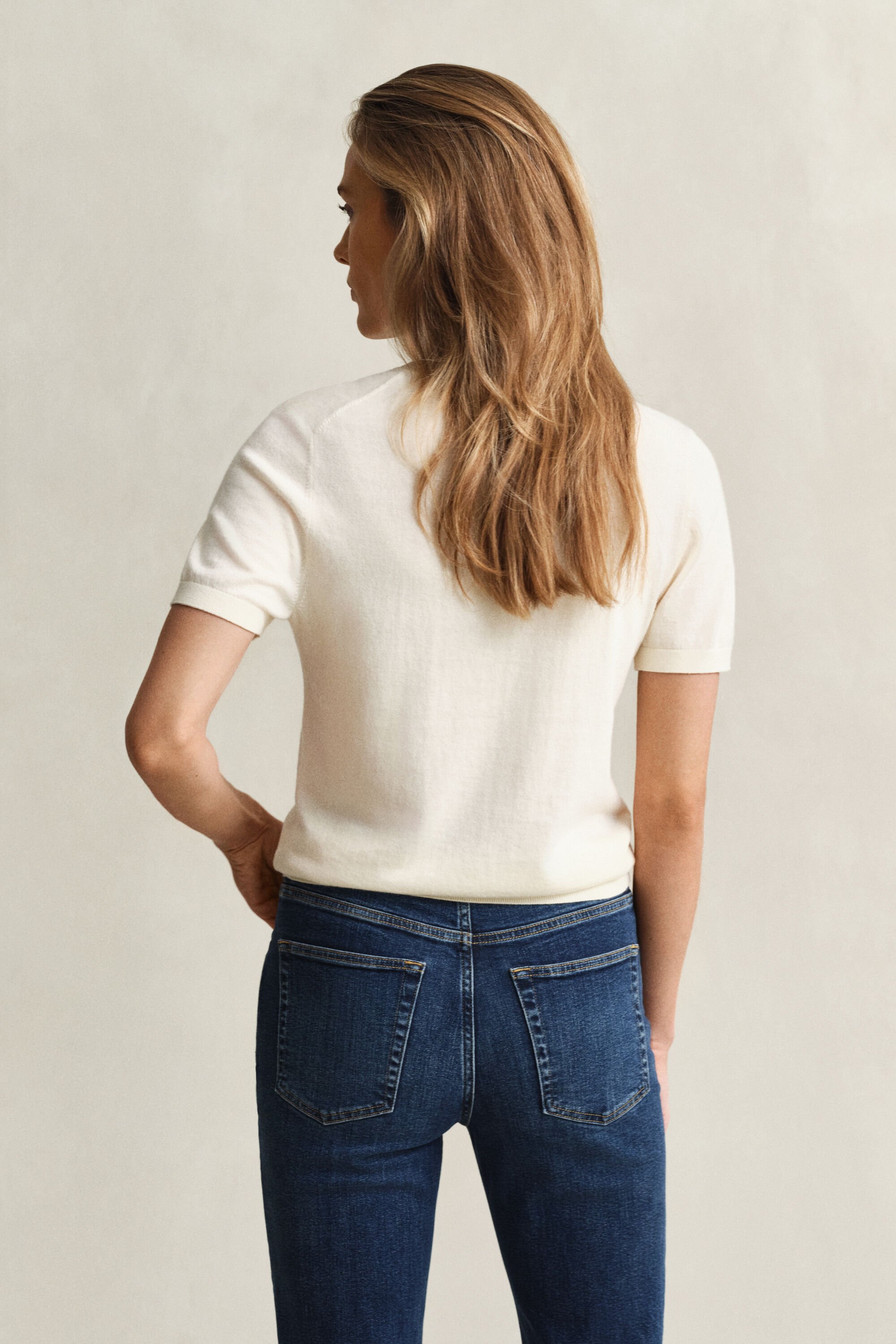 Lightweight Knit Short Sleeve Crew Neck Sweater