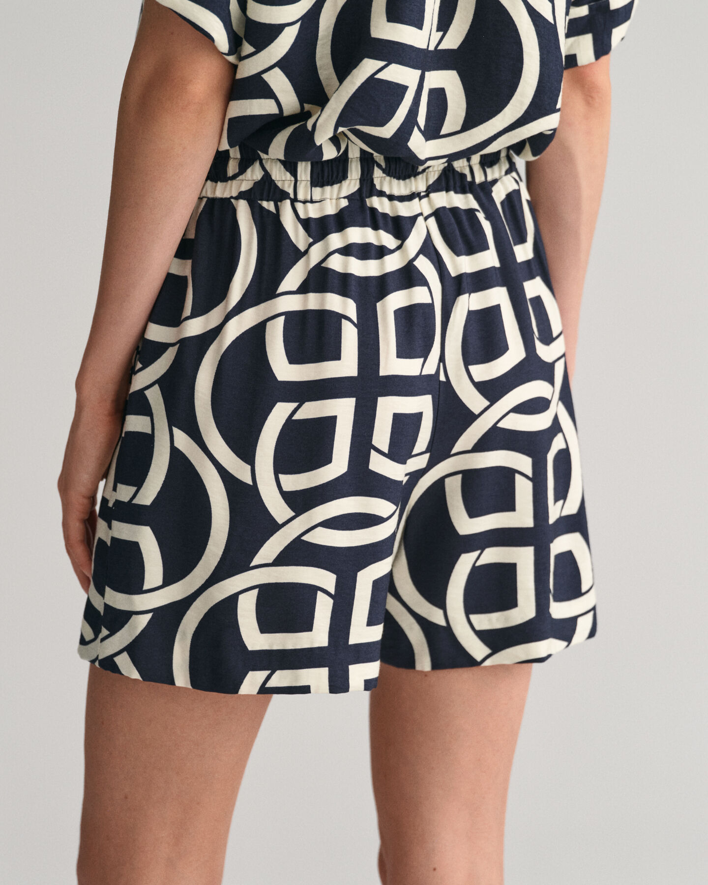 Relaxed Fit Monogram Print Pull-On Shorts