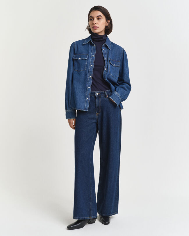 Lightweight Cotton Turtleneck Top