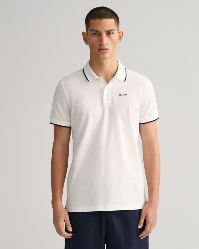 Contrast Tipped Piqu&eacute; Polo Shirt