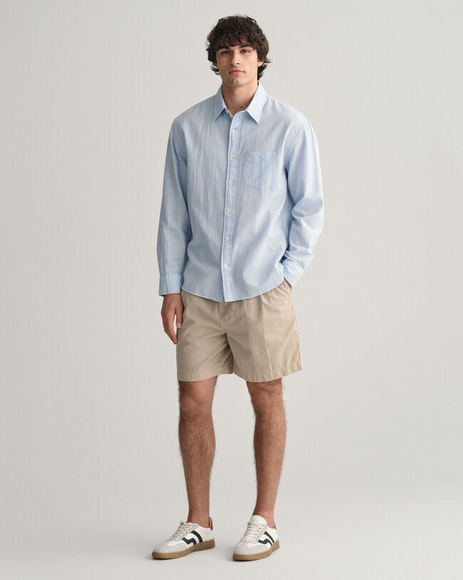 Relaxed Fit Pinstriped Seersucker Shirt