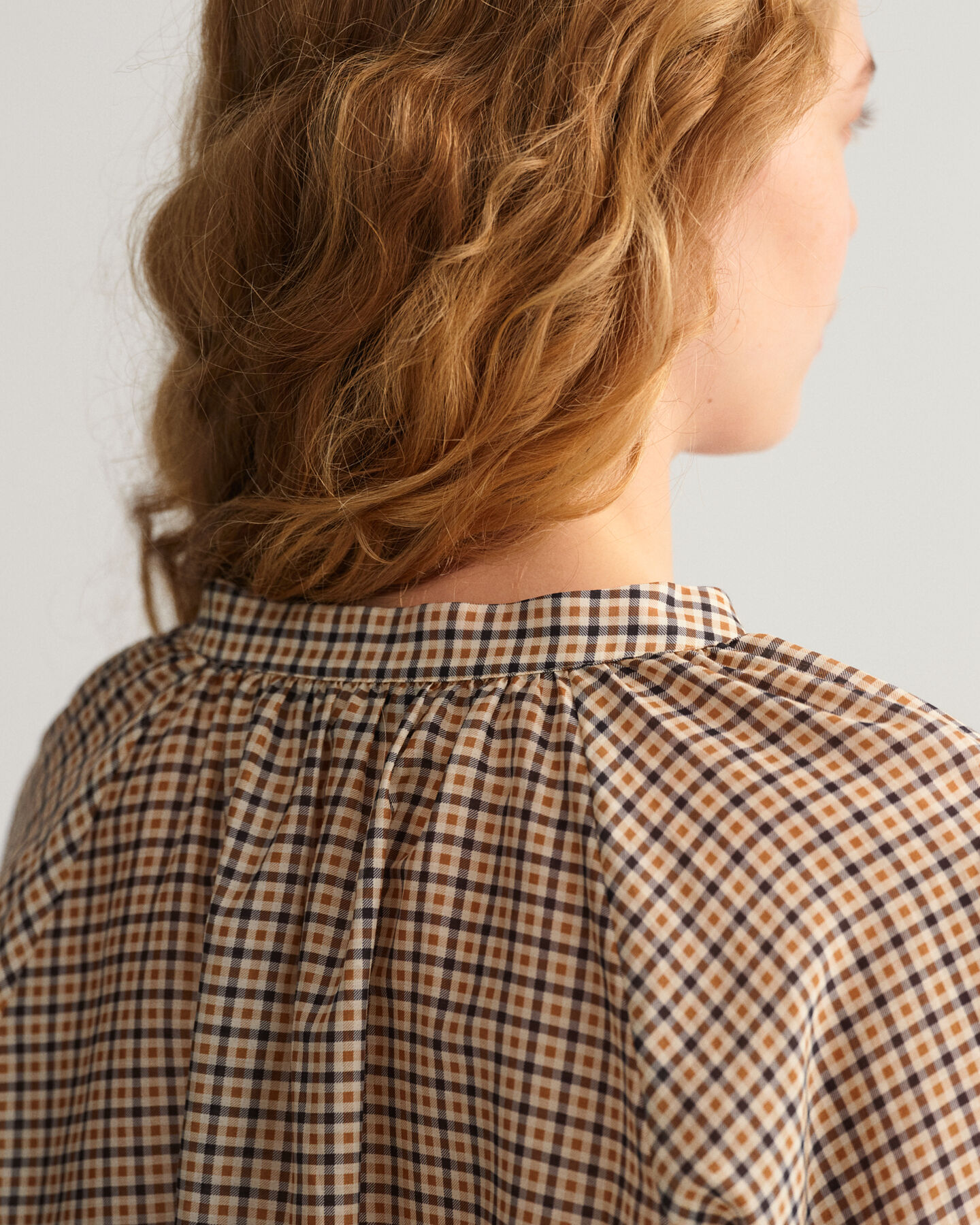 Check Cotton Silk Blouse