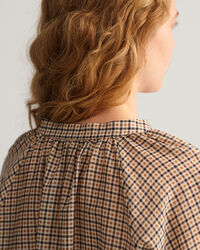 Check Cotton Silk Blouse