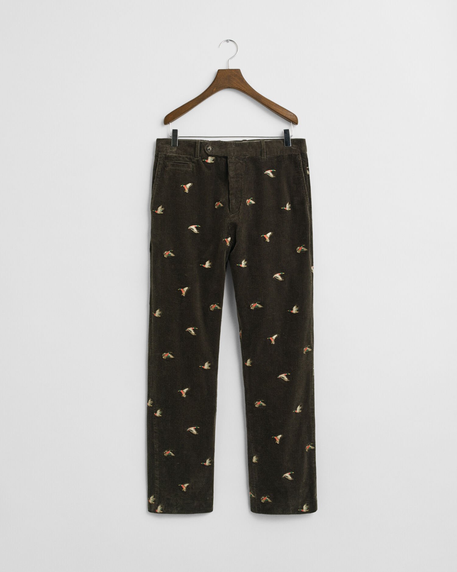 Straight Fit Embroidered Corduroy Pants