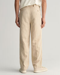 Pleated Cotton Linen Chinos