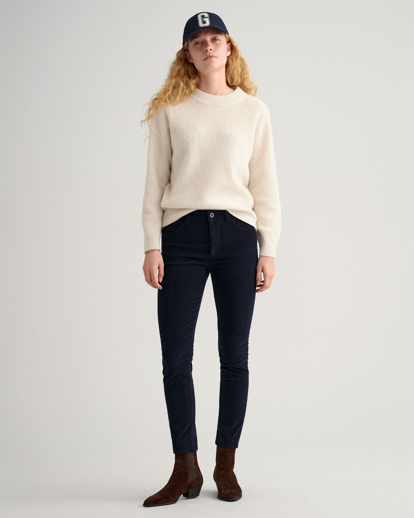 Farla Slim Fit Cropped Corduroy Jeans