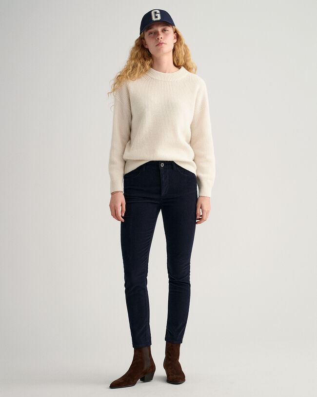 Farla Slim Fit Cropped Corduroy Jeans