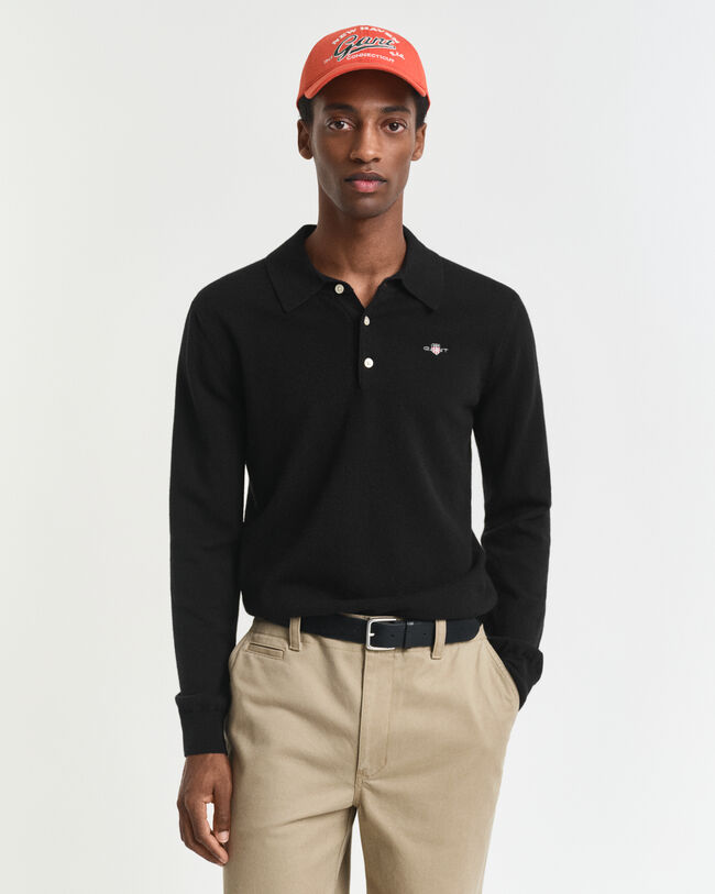 Superfine Lambswool Polo Sweater
