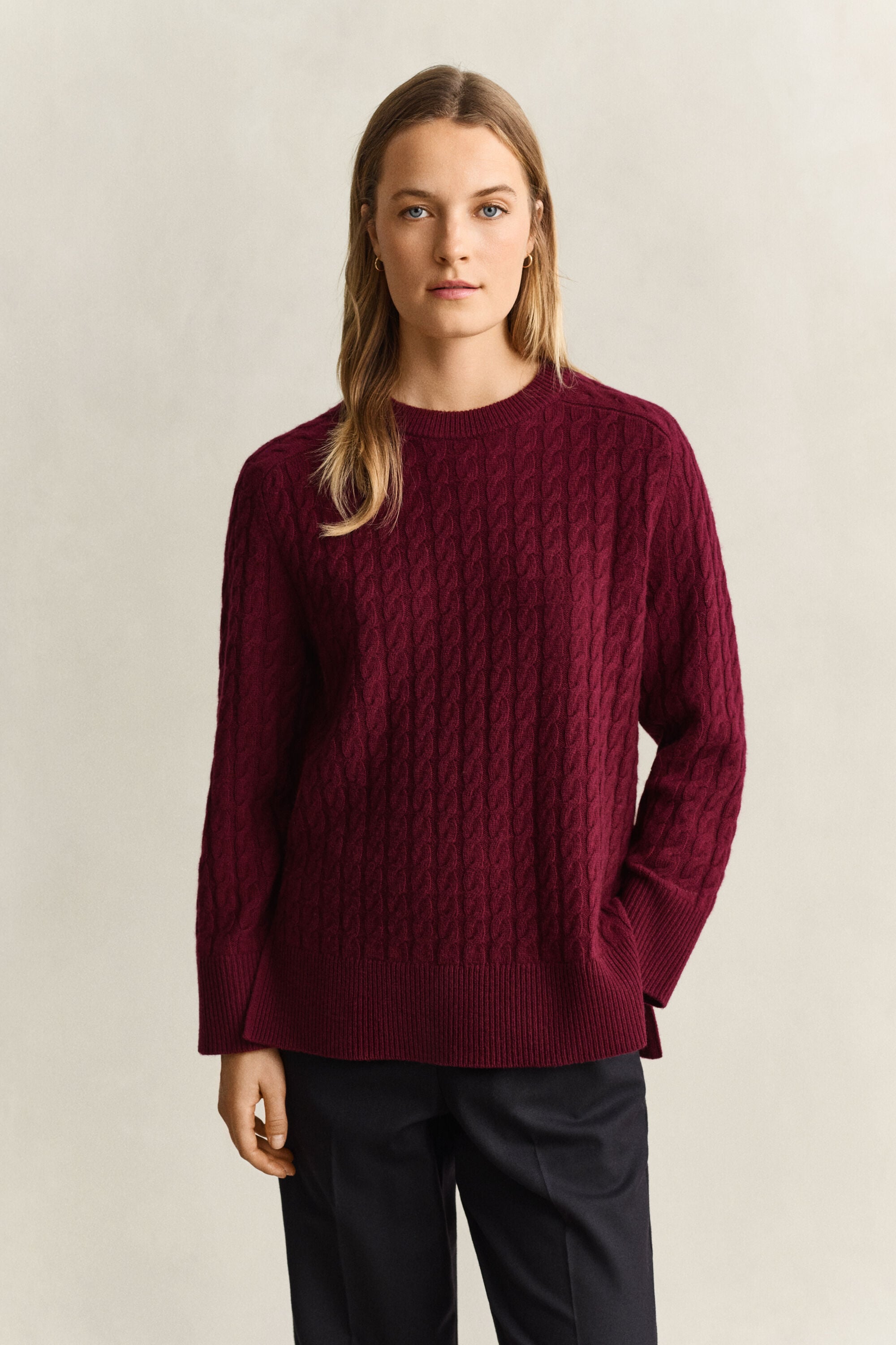 Wool Cashmere Cable Knit Sweater