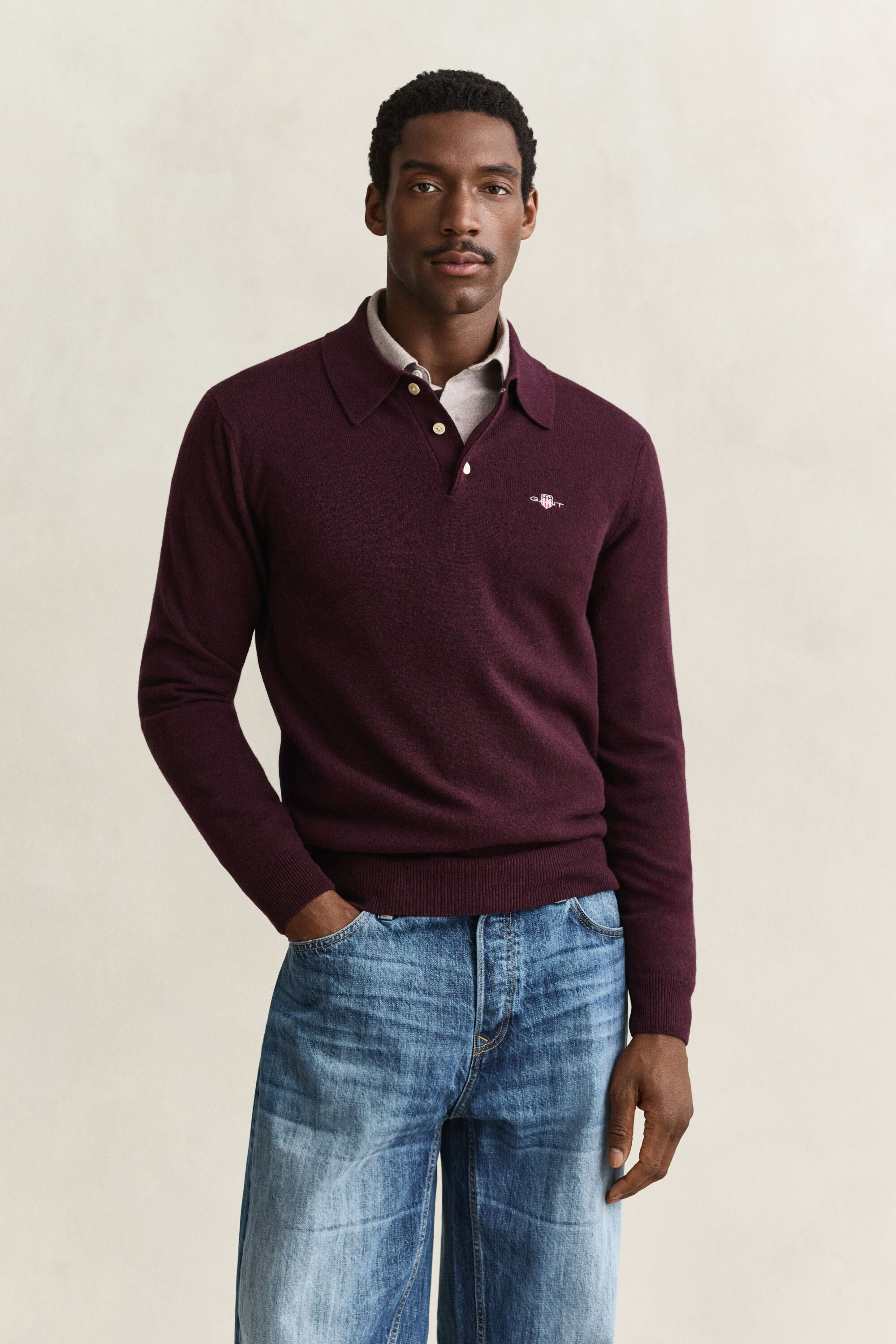 Superfine Lambswool Polo Sweater