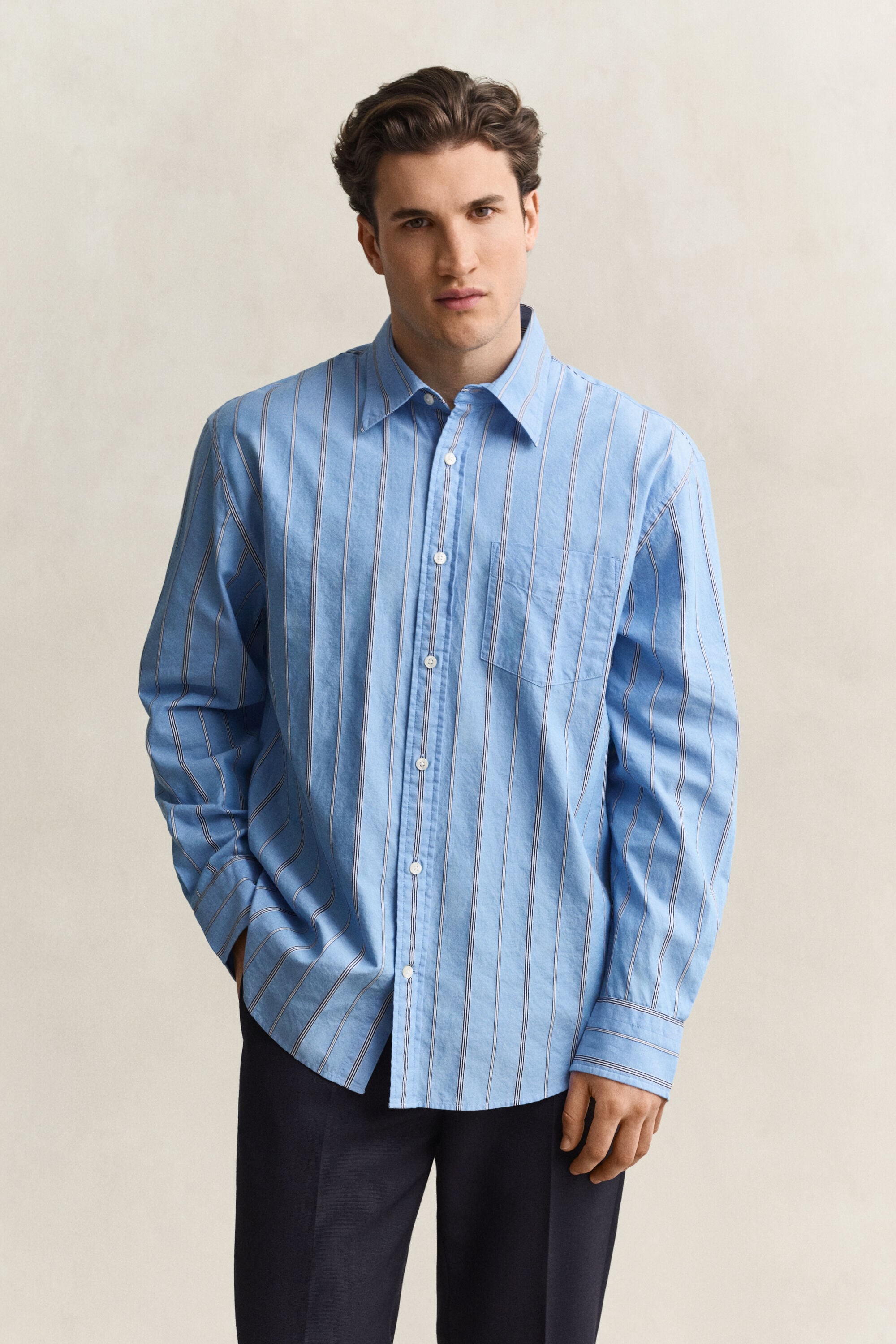 Relaxed Fit Dobby Striped Shirt