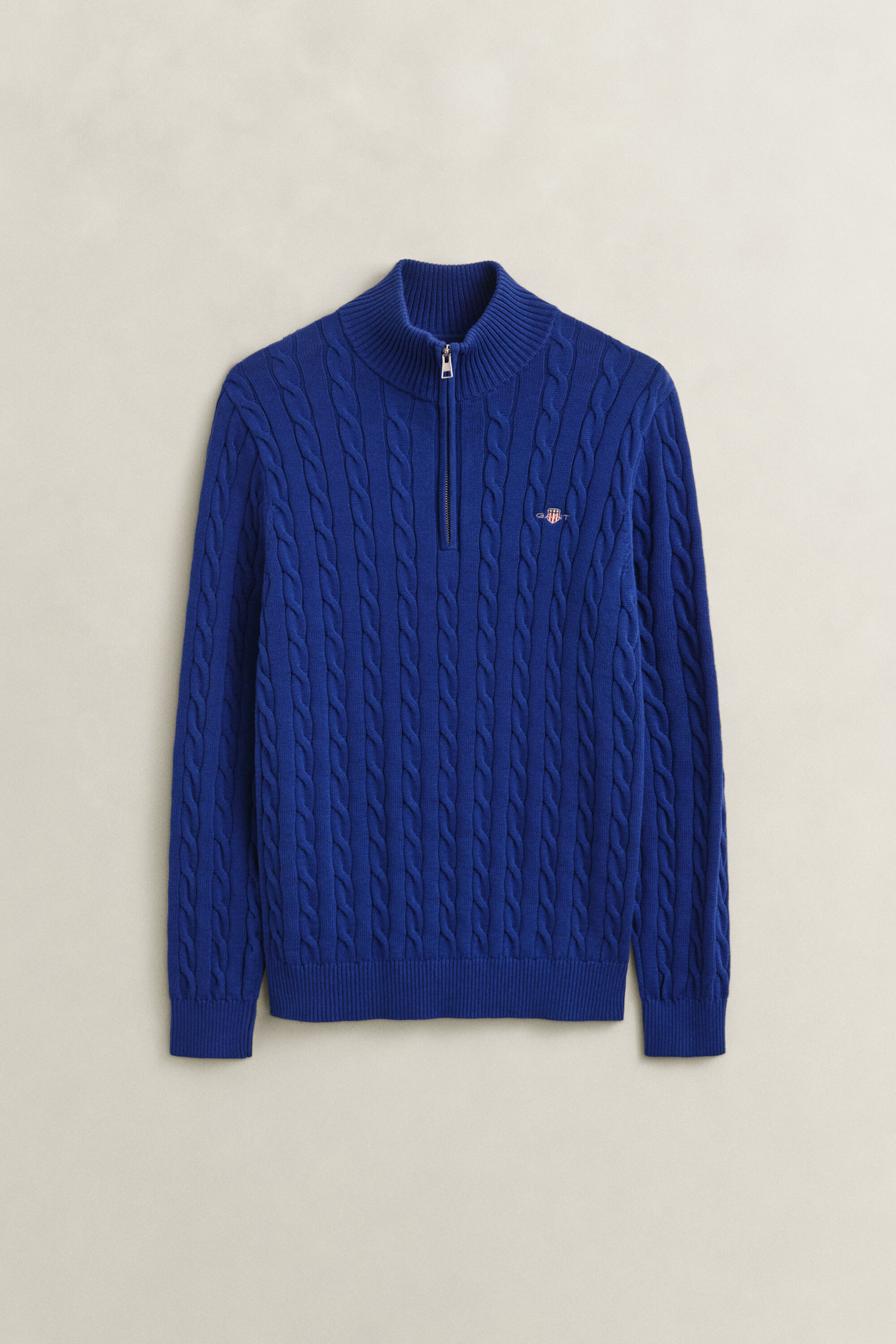 Cotton Cable Knit Half-Zip Sweater