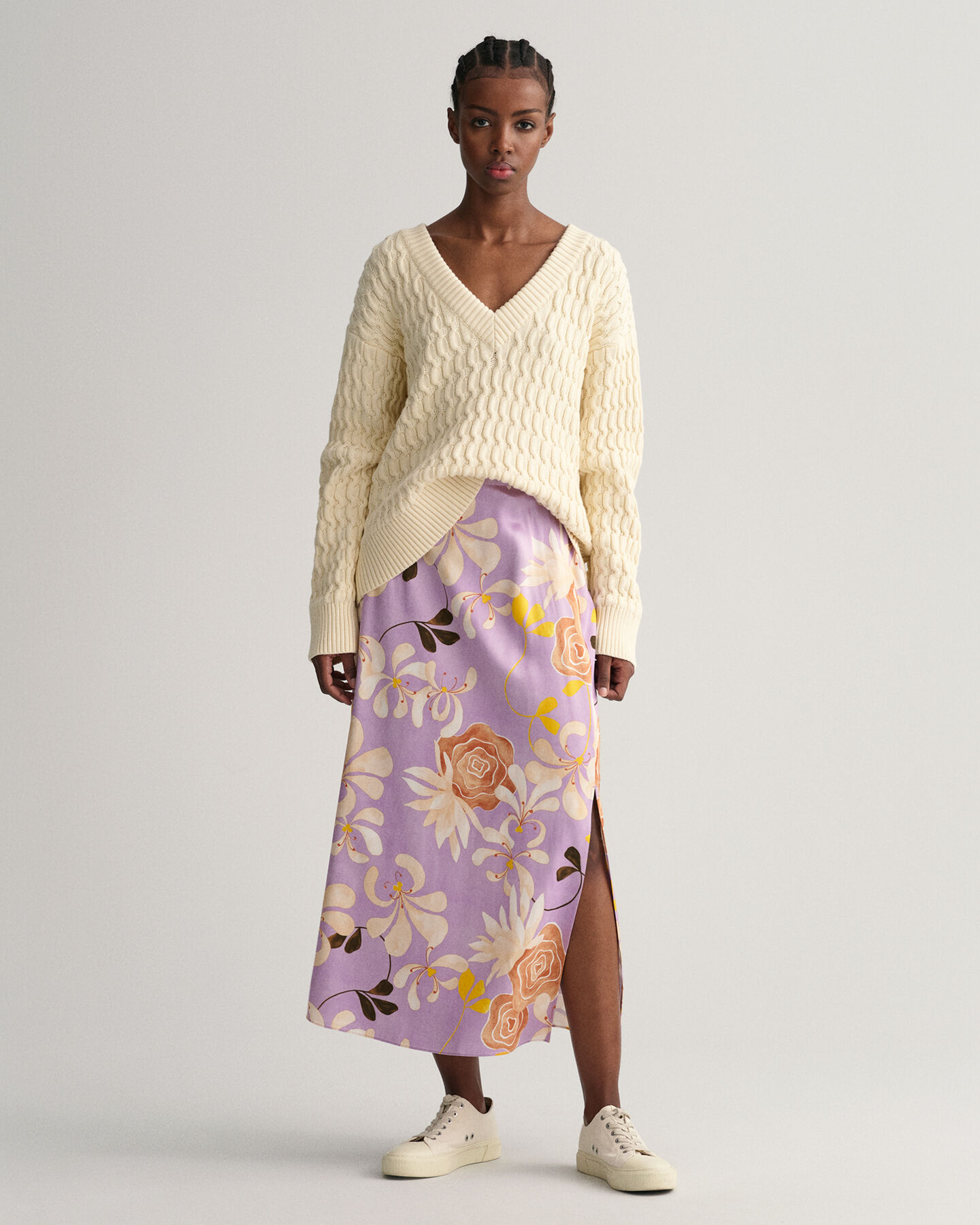 Floral Print Midi Skirt