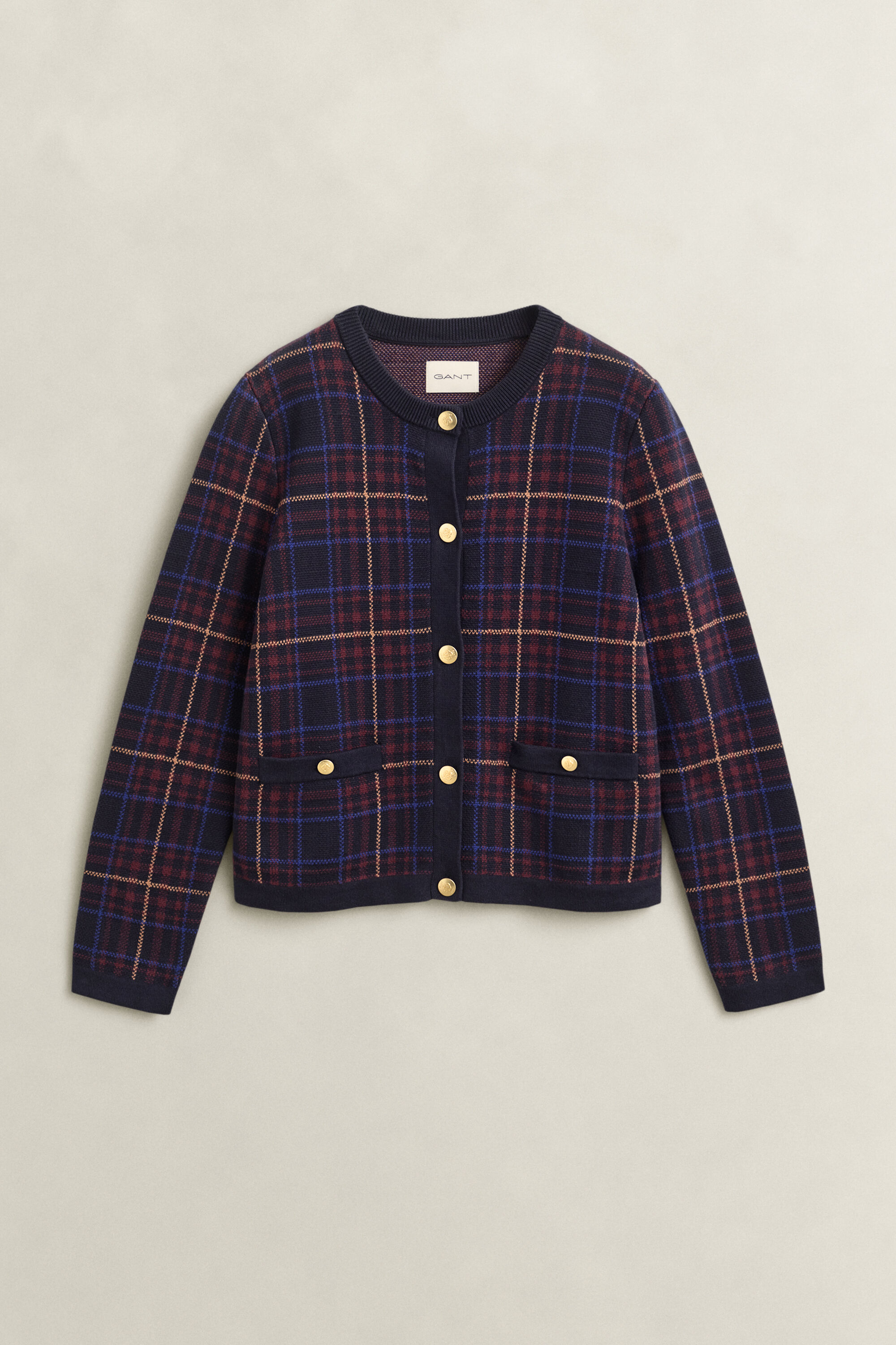 Knitted Check Cardigan